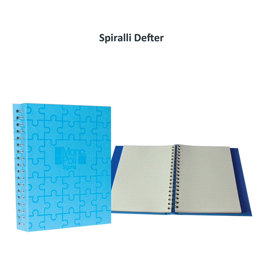 BK-10 Mukavva Kapak Gizli Sipralli Defter (14,50x21 cm)