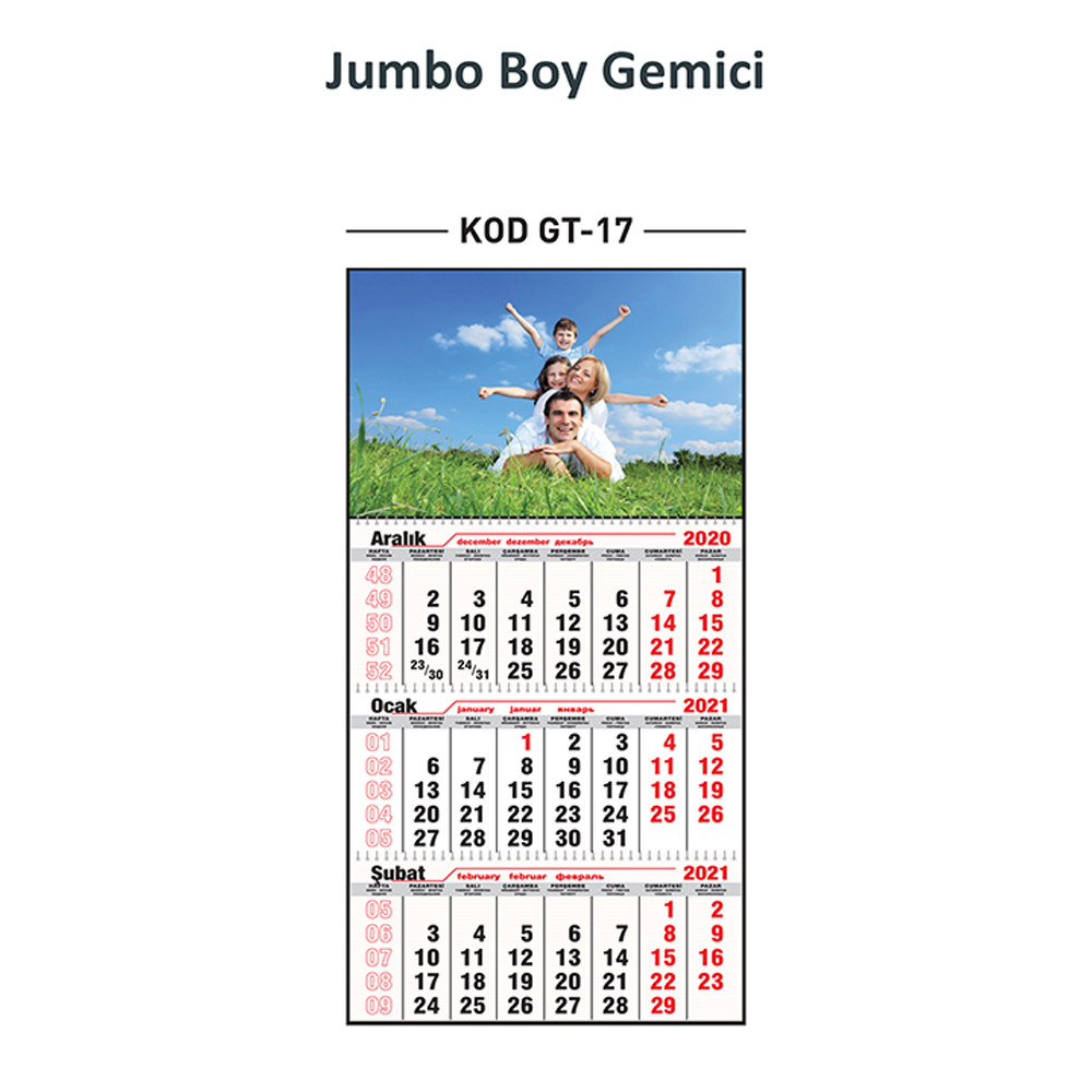GT-17 Jumbo Boy Gemici Takvimi